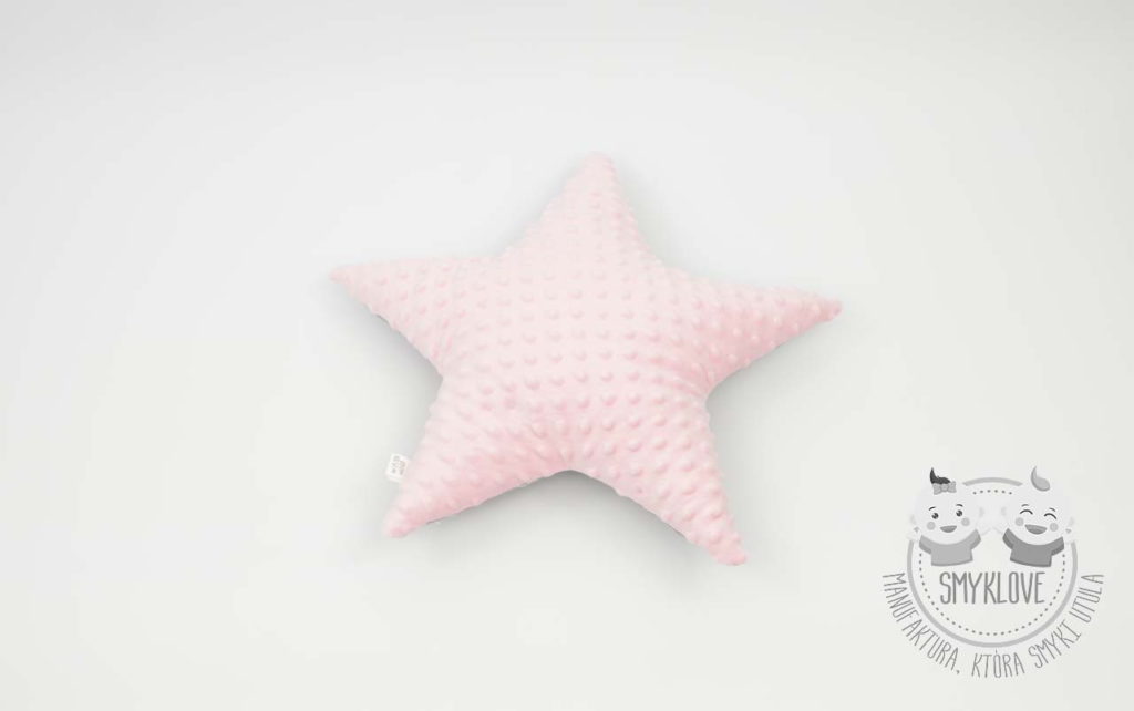 Poduszka gwiazdka z różowego minky