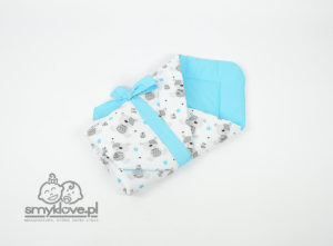Rożek z bawełny cute teddy niebieski - Smyklove