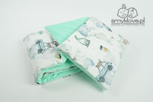 Kocyk velvet w maluchy z płaską poduszką dla niemowląt - Smyklove
