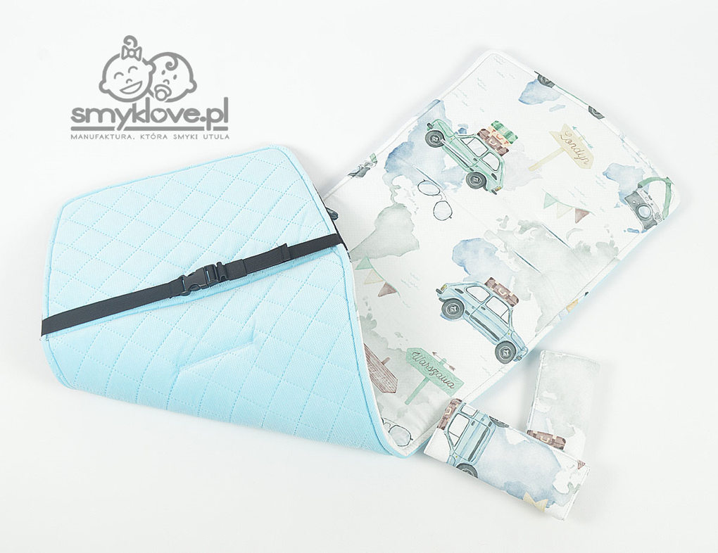 Wkładka do spacerówki Baby Design Lupo w maluchy i błękitny velvet - Smyklove